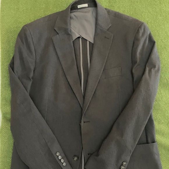 Nordstrom Rack Trim Fit 100% Cotton Gray Blazer - Picture 1 of 4